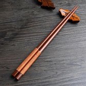 Luxe Japanse chopsticks -  Donkerbruin/oranje