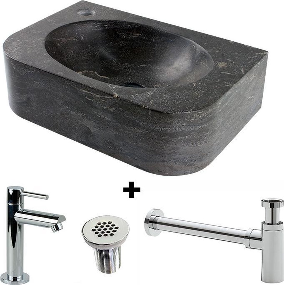 Blue Stone fonteinset wall links 35x24x10cm natuursteen