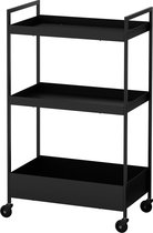 Keukentrolley - Staal - Zwart - Roltafel - 3 Etages