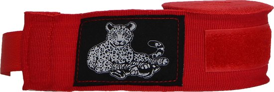 ORCQ Leopard boxing handwraps- Boks Wraps - Boksbandages - Kickboks bandage - Paar - 250cm Rood - Orcq