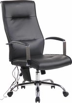 Chaise de bureau Clp Portland - Fonction massage - Zwart - Similicuir