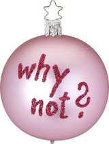 Twee Why Not? Roze Kerstballen 8 cm - Handgemaakt in Duitsland