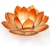 Waxinehouder lotus capiz-schelp koper 15cm zand - Filippijnen