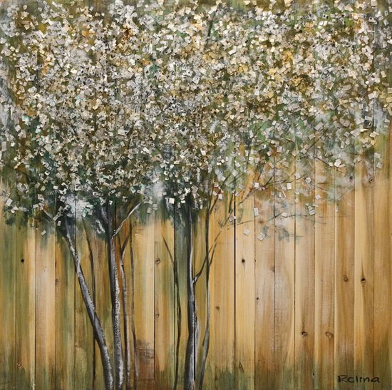 Peinture à l'huile - peinture d'arbre - peinte à la main - 100x100 - salon chambre
