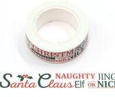Witte Washi Tape - met Santa Claus tekst | 15mm x 10m.