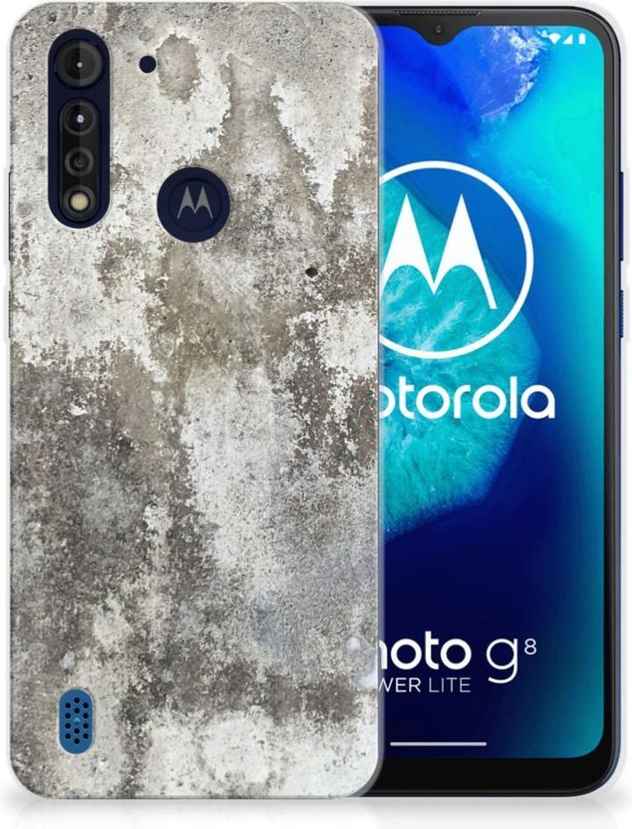 Motorola Moto G8 Power Lite TPU Siliconen Hoesje Beton Print