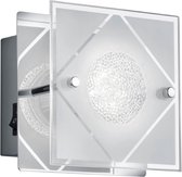 LED Wandlamp - Wandverlichting - Trion Mura - GU10 Fitting - Warm Wit 3000K - 1-lichtpunt - Vierkant - Mat Chroom - Aluminium - BSE