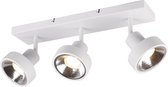 LED Plafondspot - Trion Leonida - GU10 Fitting - 3-lichts - Rechthoek - Mat Wit - Aluminium - BES LED