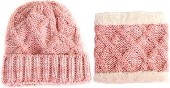 Set bonnet tricot écharpe enfant fille 1 & 2 ans | écharpe tube rose et  bonnet avec... | bol.com