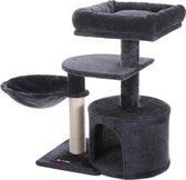 MIRA Home - Krabpaal voor katten - Kattenmand - Pluche - Grijs - 32x48x68