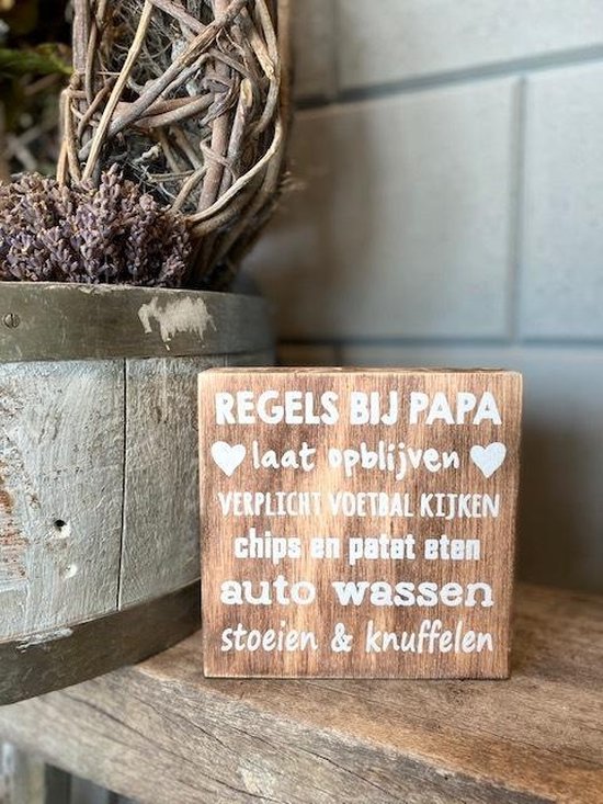 Tekstblok 15 cm regels bij papa natural / vader / vaderdag / cadeau / verjaardag / opa