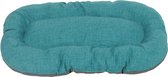 Duvo+ Ovaal kussens doorstikt stone Turquoise/grijs 45x36cm