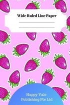 Cute Strawberry Theme Wide Ruled Line Paper