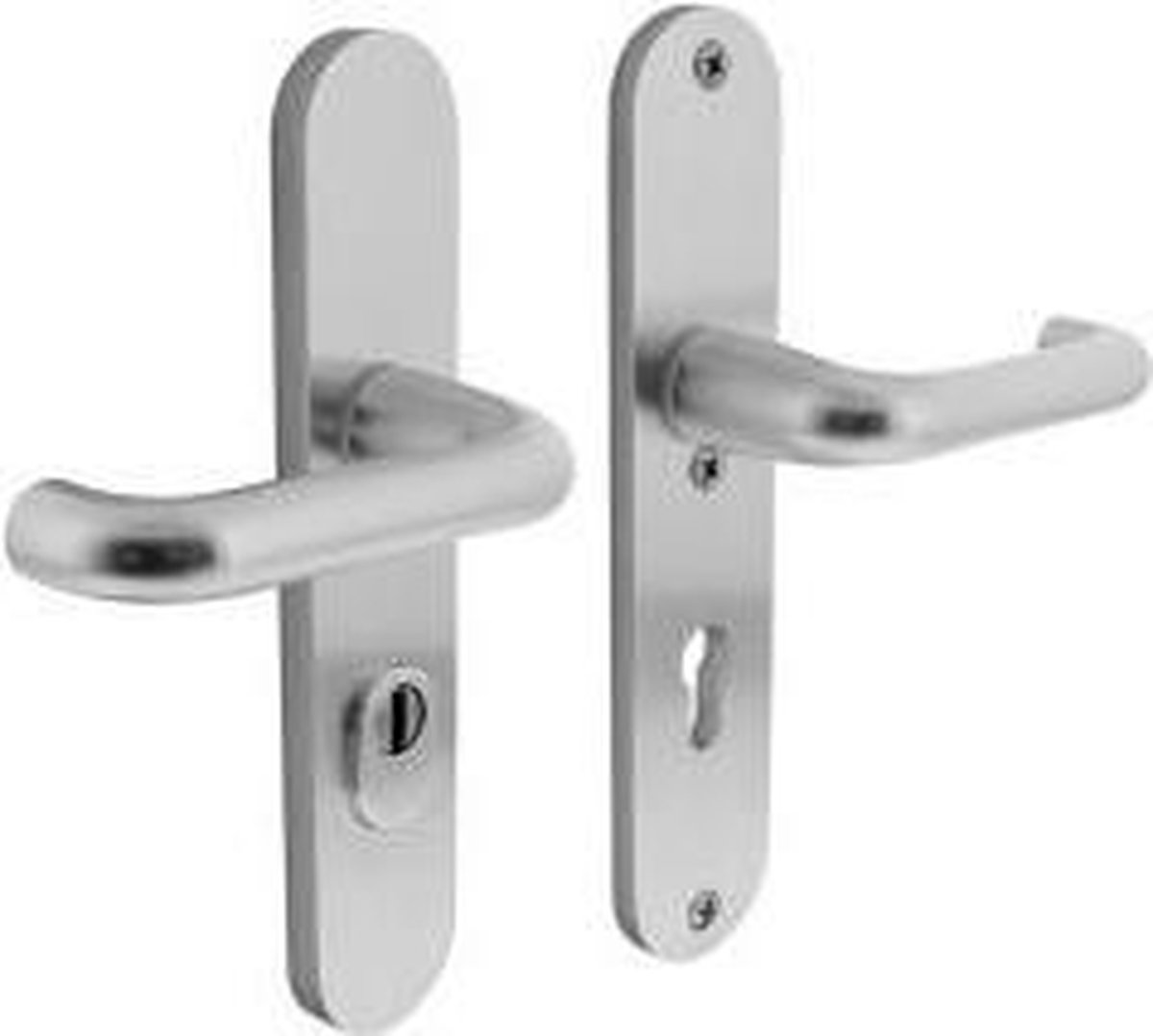 Ivana Economy Deurkrukgarnituur Dokkum WC 72x8mm Gegoten Aluminium F1 Vastdraaibaar Op Schild 190x42mm