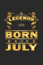 Legends Are Born In July: Notizbuch, Notizheft, Notizblock - Geburtstag Geschenk-Idee f�r Legenden - Karo - A5 - 120 Seiten