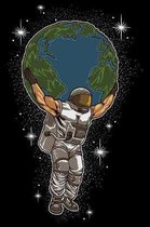 Astronaut Lifts The Globe: Blank Dot Grid Notebook for people who love the far reaches of the galaxy