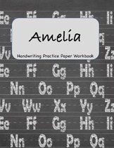 Amelia - Handwriting Practice Paper Workbook: 8.5 x 11 Notebook with Dotted Lined Sheets - 100 Pages