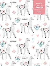 Wide Ruled Notes 110 Pages: Cactus Notebook for Kids, Teens and Students - Succulent Llama Pattern