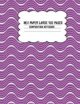 Hex Paper Large 100 Page Composition Notebook: Purple Wavy Lines