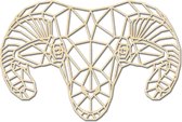 Decoratief Beeld - Geometrische Ram Dieren - Hout - Hout-kado - 55 X 35 Cm