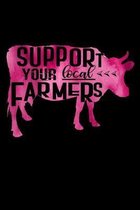 Support Your Local Farmers: Lined A5 Notebook for Cow Journal