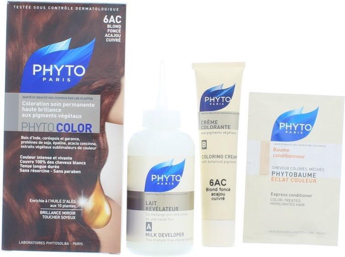 Phyto Color Permanent Hair Colour 6AC Dark Blonde Copper Mahogany