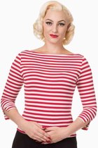 Dancing Days Longsleeve top -M- MODERN LOVE Wit/Rood