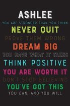 Ashlee You Are Stronger Than You Think Never Quit Prove Them Wrong Dream Big You Have What It Takes Think Positive You Are Worth It Dont Stop Believin