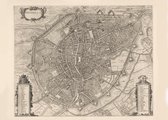 Affiche ancienne carte historique de Bruxelles 1649 - Carte de la ville de België - Grand 50x70 cm - Carte antique Vintage