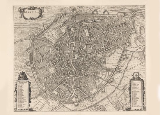 Poster Historische Oude Kaart Brussel 1649 - België - 50x70 cm - Vintage  Antieke... | bol.com