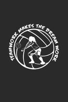 Teamwork makes the dream work: 6x9 Volleyball - dotgrid - dot grid paper - notebook - notes
