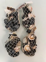 Decoratieve natuurlijke schelpen van topkwaliteit (zwart/divers) - set van 4 keer circa 30 stuks