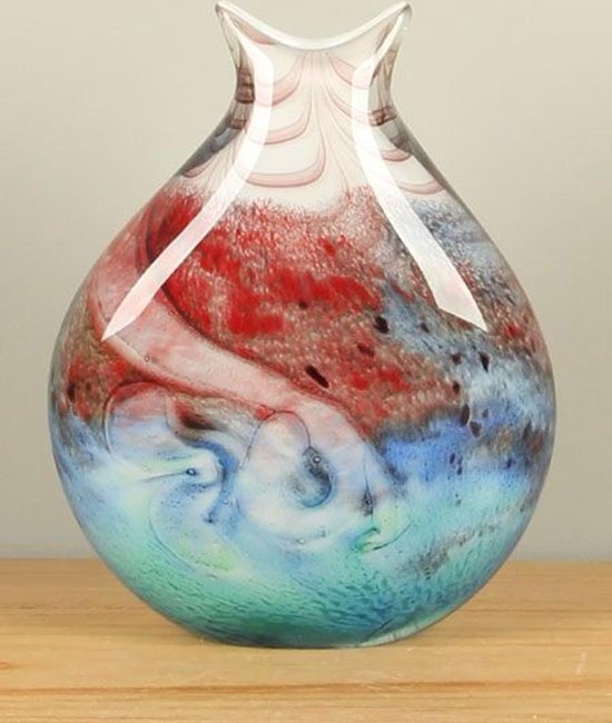 Glazen vaas, vaasje uit glas multicolor 26 cm. B012 | bol.com