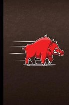 Wild Boar Running: Animals Gift For Hunters (6"x9") Dot Grid Notebook To Write In
