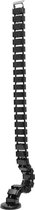 DELTACO OFFICE DELO-0203, Kabelgoot kolom met 4 kanalen en verzwaarde voetplaat, 1.3m, zwart