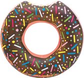 Opblaasbaar XXL Donut Zwemband 100 x 100 CM - Water Speelgoed Eten Bruin - Voor kinderen of Volwassenen Groot