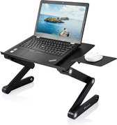 Itemhouse laptoptafel- verstelbaar inclusief koelventilator - inclusief muisbord – ergonomische laptop standaard – stand - steun – laptopstandaard zwart – schoottafel - notebook be