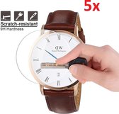 Tempered Glass Screenprotector Geschikt Voor  Daniel Wellington Ø 36mm  Horloge - Screen Protector Ultradun Gehard Glas - Schermbeschermer Beschermglas - Set Van 5 Stuks