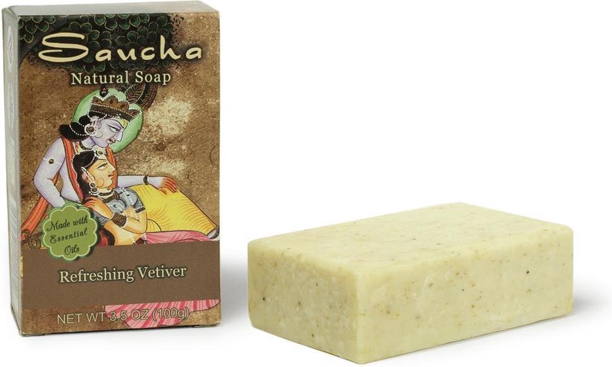 Saucha zeep, Refreshing Vetiver, Prabhuji's Gifts, 100% natuurlijk, vegan
