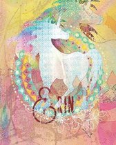 Erin: Colorful Rainbow Unicorn - 100 Pages 8''X10'' Girl's Composition Wide Ruled Notebook