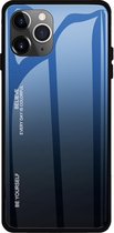 Apple iPhone 11 Pro Backcover - Blauw - TPU + Gehard Glas