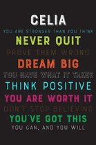 Celia You Are Stronger Than You Think Never Quit Prove Them Wrong Dream Big You Have What It Takes Think Positive You Are Worth It Dont Stop Believing