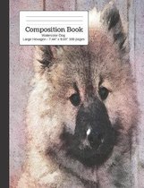 Composition Book Watercolor Dog - Large Hexagon