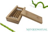 Bamboe Herbruikbare Wattenstaafjes (4 stuks) In Bamboe Doosje - Plasticvrij - Duurzaam - Wasbare Wattenstaafjes - Zero Waste