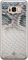 Samsung S8 hoesje siliconen - Oh my snake | Samsung Galaxy S8 case | blauw | TPU backcover transparant