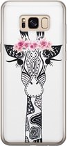 Samsung S8 hoesje siliconen - Giraffe | Samsung Galaxy S8 case | zwart | TPU backcover transparant