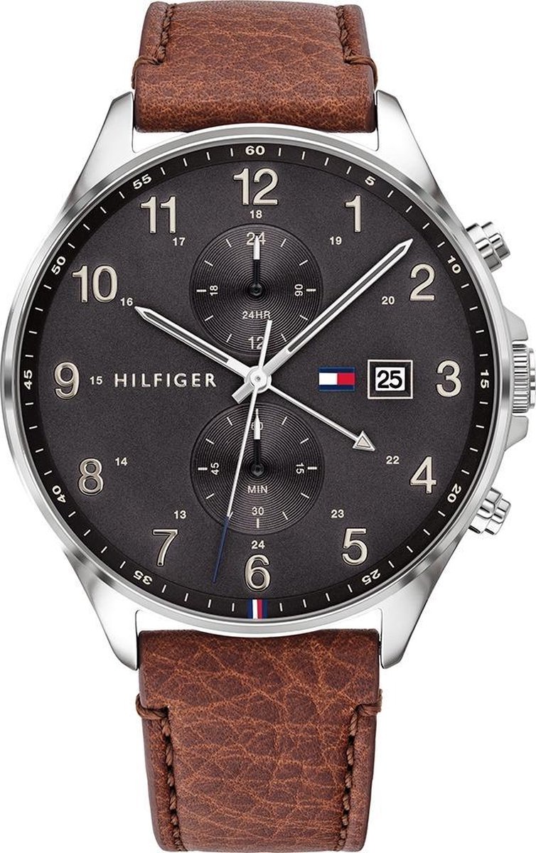 Tommy Hilfiger TH1791710 Horloge - Leer - Bruin - Ø 44 mm