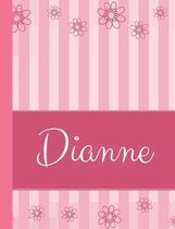 Dianne: Personalized Name College Ruled Notebook Pink Lines and Flowers