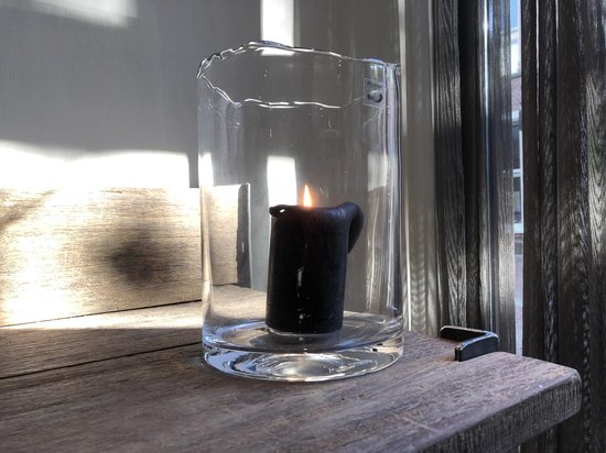 Windlicht met gekartelde rand 24 cm hoog Pomax helder glas | bol.com