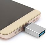 Aluminium USB-C / Type-C 3,1 Male naar USB 3.0 Vrouwelijke data / oplader Adapter, voor Galaxy S8 & S8 + / LG G6 / Huawei P10 & P10 Plus / Xiaomi Mi 6 & Max 2 en andere smartphones (grijs)